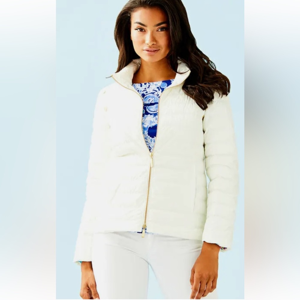 Lilly Pulitzer white puffer coat/vest size 8